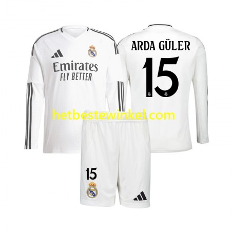 Real Madrid Arda Guler 15 Voetbalshirts Kind Thuis 2024-25 - LS